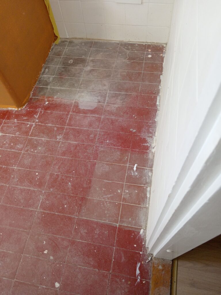 Detaljno čišćenje podnih pločica pre farbanja